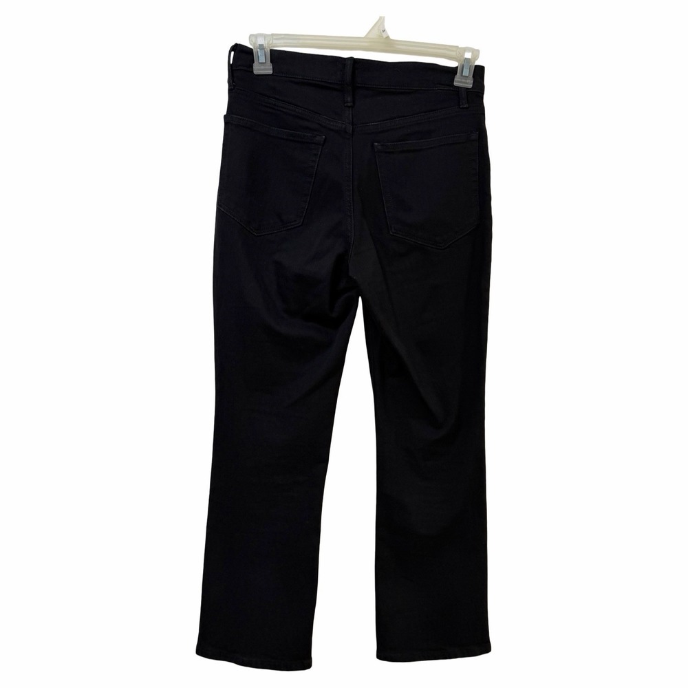 J Crew Womens Mid Rise‎ Flare Cropped Jeans Size 27 Black Dark Denim Stretch - Picture 2 of 8